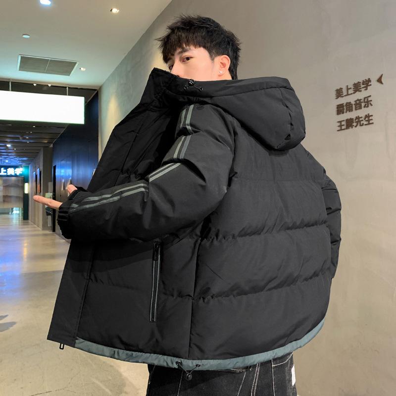 

Men s cotton-padded clothes autumn and winter new jackets trendy cotton-padded jackets Feather Rong cotton-padded clothes piled and thickened 4XL чорний