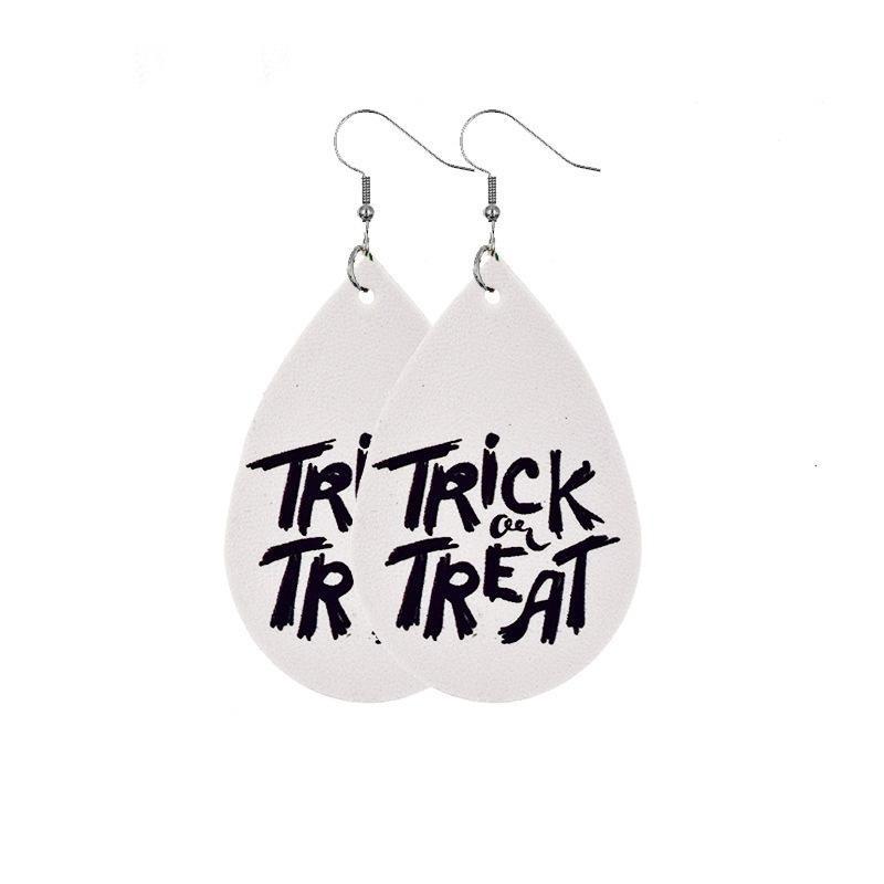 Fall Thanksgiving Earrings Leather Pumpkin Leaf Shape Leather Earrings