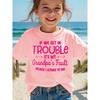 European Sizes Summer Fashion Girls' Short-Sleeve T-Shirt "IF WE GET IN TROUBLE IT's MY Grandpa's Fault" Letter Print Casual Top