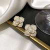 Retro light luxury pearl flower fashion earrings femininity high sense atmosphere stud earrings versatile personality earrings
