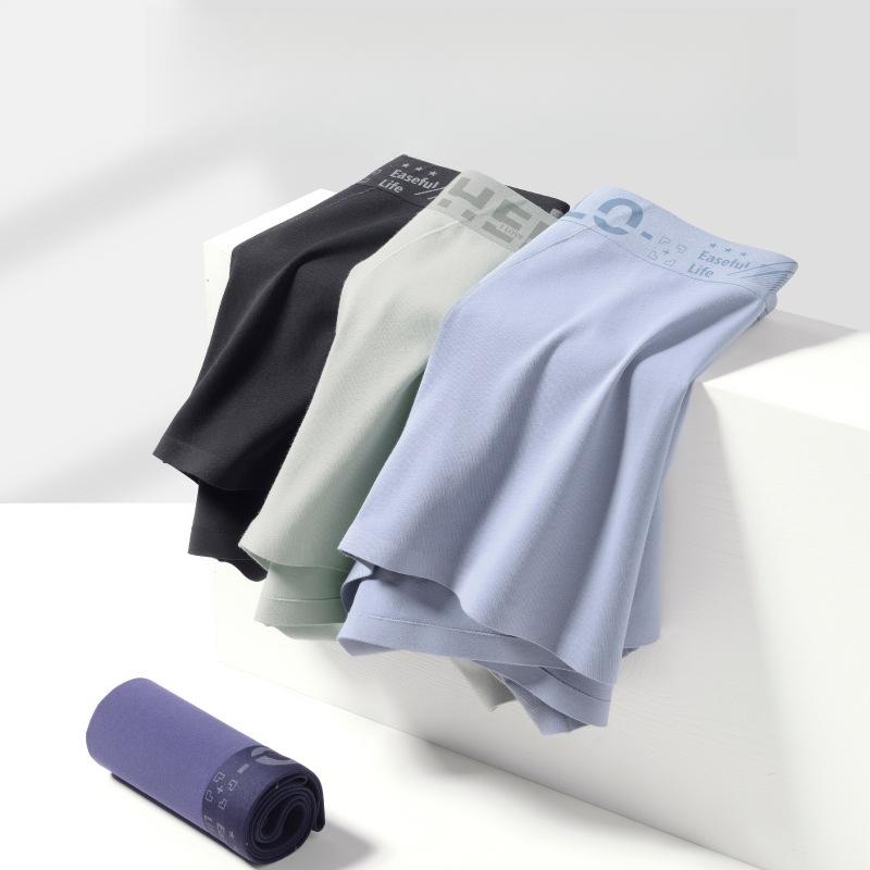 4pcs Men's Seamless Underwear with Breathable Mid Waist and Trendy Teenage Boxer Shorts Boxer Brief