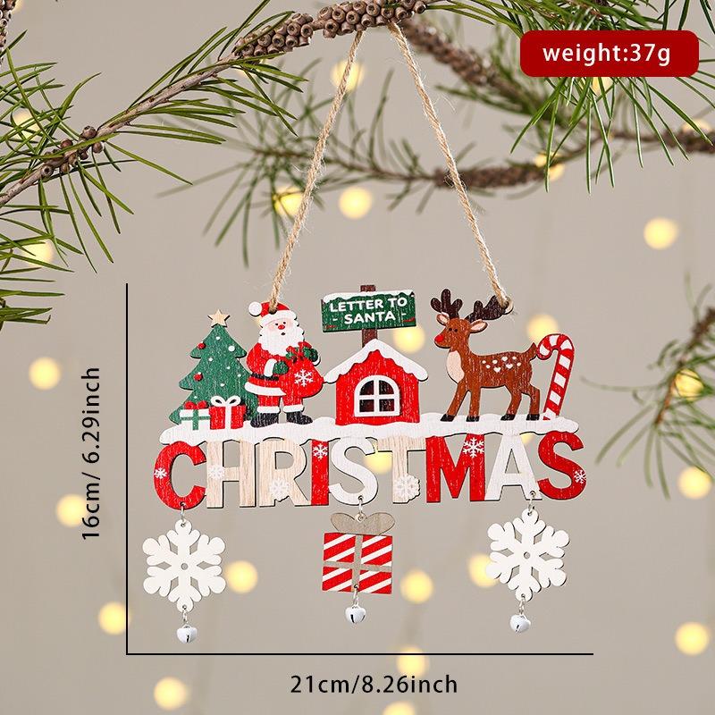 Gnome Santa Claus Wooden Hanging Ornament 2025 Merry Christmas Decoration for Home Door Xmas Tree Pendants Navidad New Year 2026