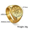  Vintage Tetragrammaton Rings Magical Wahyeh Blessed Pentagram of Solomon Finger Rings for Men Stainless Steel Jewelry