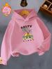 SALTY VIBES Beach Pattern Hoodie in a Salty Style, Perfect for Summer Vibes. This Girls' Long-Sleeve Pullover Sweatshirt Feature