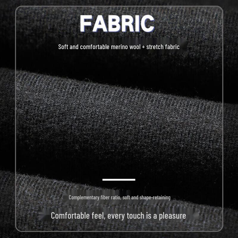 Hengyuanxiang Men's Winter Wool-Blend Business Casual Straight-Leg Trousers