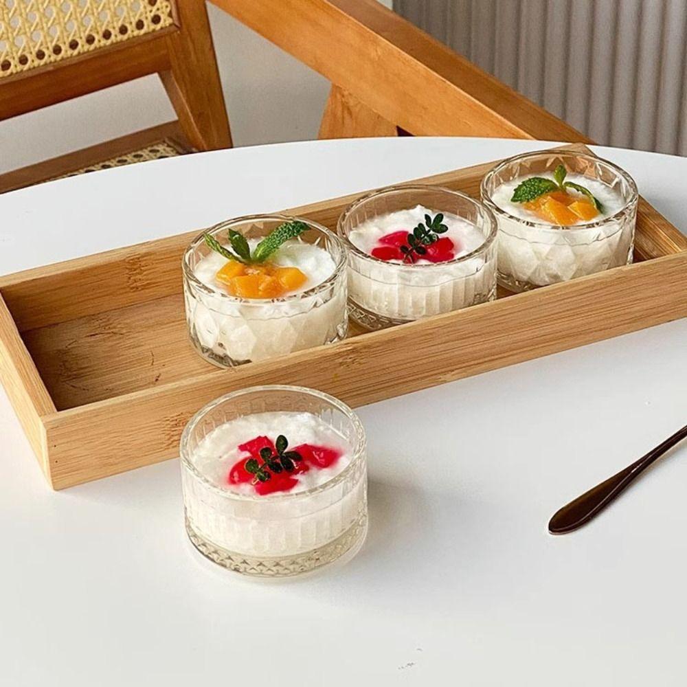 75ml Glass Dessert Bowl Transparent Yogurt Bowl Conditioning Jar Ice Cream Bowl  Gelato