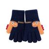 Children's gloves Winter style refers to boys' knitted and velvet warm five-finger riding, cold-proof wind, older children's gloves
