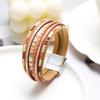 Multilayer Brown Leather Bracelet For Women  Creative Bohemian Handmade Woven Magnetic Clasp Bracelet Jewelry Gift