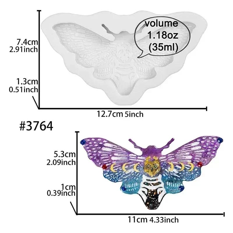 Handmade Creative Shape Moth Keychain Epoxy Resin Mold Necklace Pendant Silicone Mould DIY Crafts Jewelry Casting Tool Wholesale