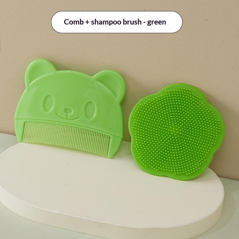 Set de 2 Piezas Masajeador de Cabeza de Silicona para Bebés Peine para Grasa Craneal Fetal Peine Suave para Baño de Niños Pequeños Limpieza del Cabello de Recién Nacidos Accesorios para el Cuidado del Bebé