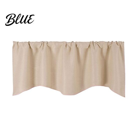 Solid Color Through Valance Room Balcony Curtain Home Rod Short Kitchen Window