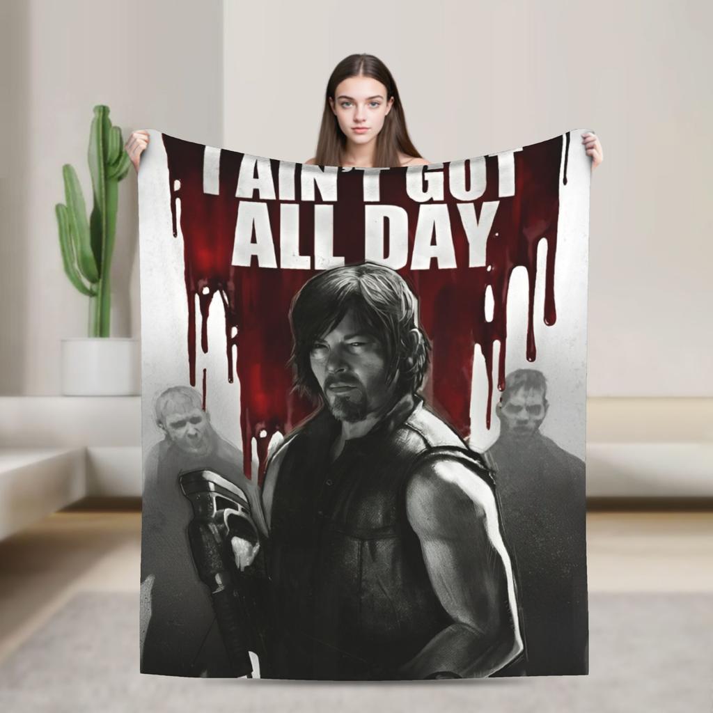 The Walking Dead Blankets Coral Fleece Plush Movie Daryl Dixon Rick Grimes Ultra-Soft Throw Blanket for Home Couch Bed Rug