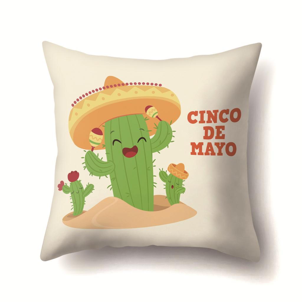 Unicorn Cute Cactus Polyester Pillow Cover Cushion