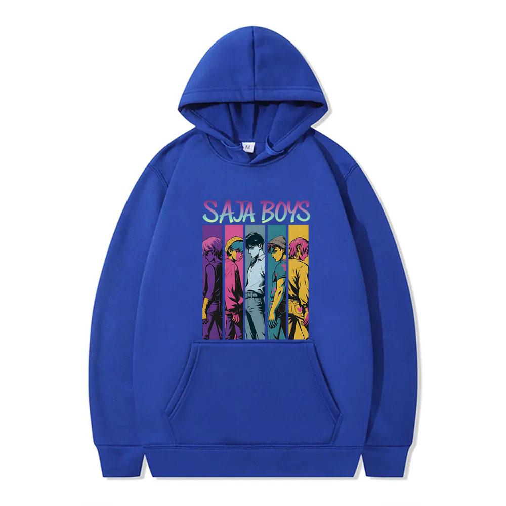 Felpa con cappuccio grafica Kpop Demon Hunters Saja Boys da uomo da donna cartone animato divertente tendenza moda streetwear unisex oversize