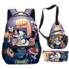 Klassisch Neuheit Eigenartig Cool Pizza Turm 3D Druck 3er Set Schultaschen Multifunktionale Reise Rucksack Brusttasche Federmäppchen