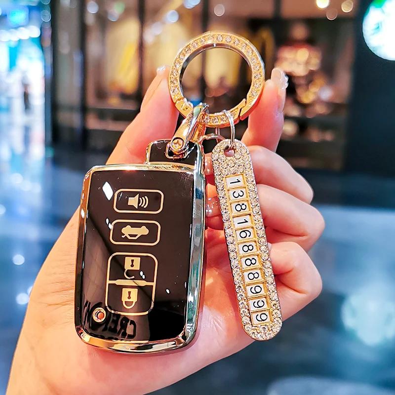 Styling Mouldings New TPU Car Remote Key Case Cover Protect Shell Bag For Toyota Camry Corolla RAV4 Highlander Avalon 2015 - 201