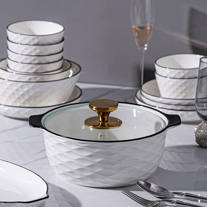 Xihe European Style 51-Piece Bone Porcelain Dinnerware Set