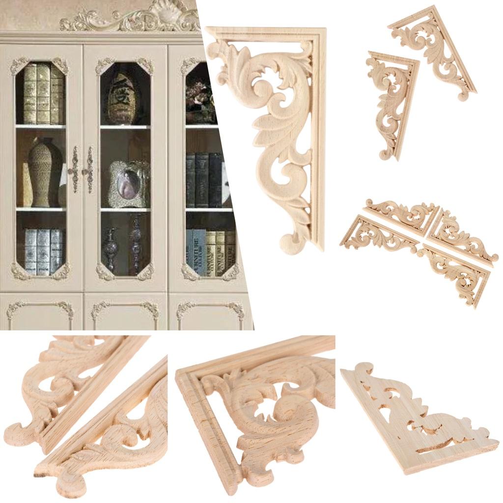 European Style Solid Wood Wooden Flower Cabinet Door Decoration Accessory