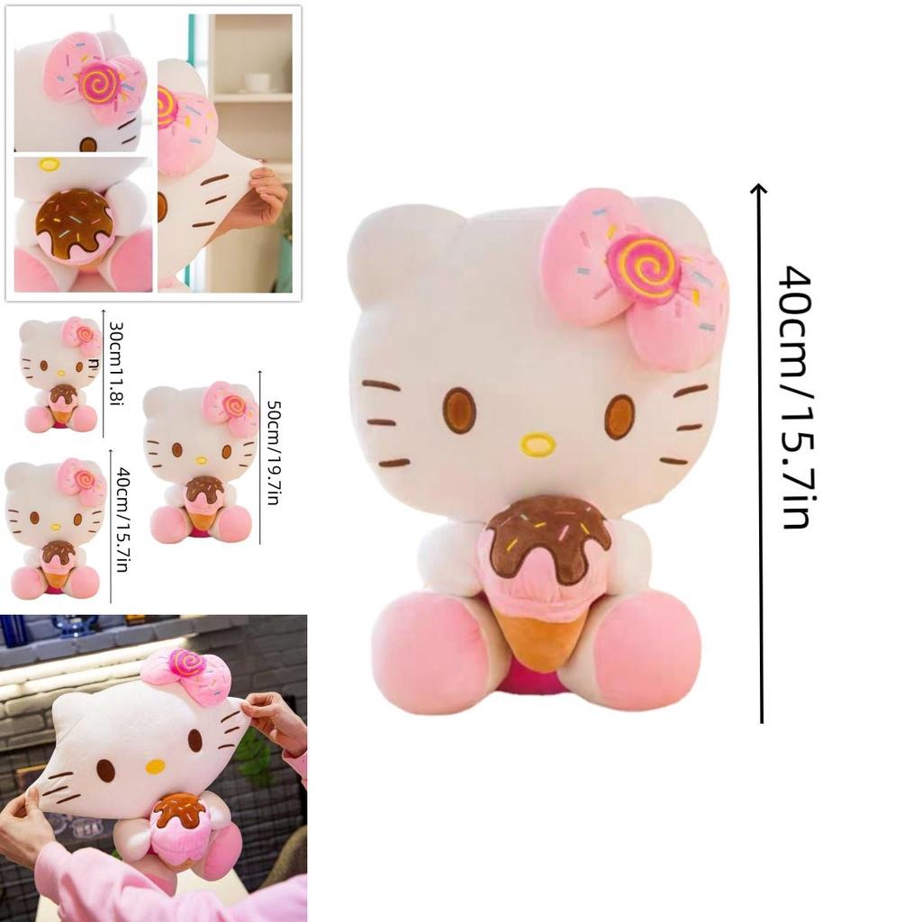 Cute And Cuddly Ice Cream Cone Kt Cat Plush Toy For Wholesale