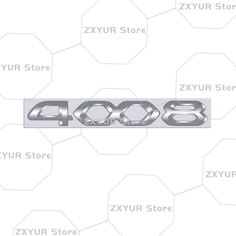 Metalowe Dla Peugeot 208 308 408 508 2008 3008 4008 5008 Chromowane Srebrne Emblemat Naklejka Samochodowa Litera Naklejka Nadwozie Tylna Część Bagażnika Dekoracja