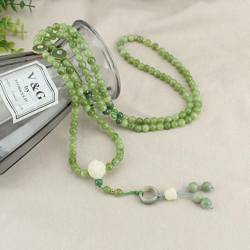GEMCHIC Women s Chinese Style Crossbody Chain Hanfu Cheongsam Accessories Tassel Pendant Necklace Long Beaded Lanyard
