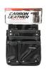SK11 Carbon Leather Nail Genuine Cowhide Leather with Belt Loop Pouch, Slits, Black, SK-CLK