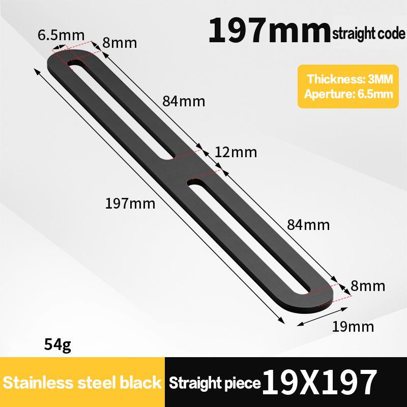 1ks Nerezový pravoúhlý držák Černý/Stříbrný Zesílený 180stupňový Plochý Pevný Držák Konektor Nábytkový Držák