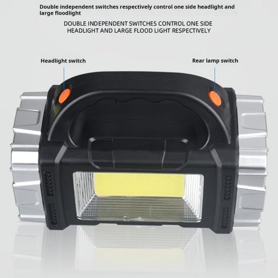 Portable Lamp Solar Flashlight with Handle USB Rechargeable 7 Modes High Lumens IPX5 Waterproof LED Work Light Camping Torch