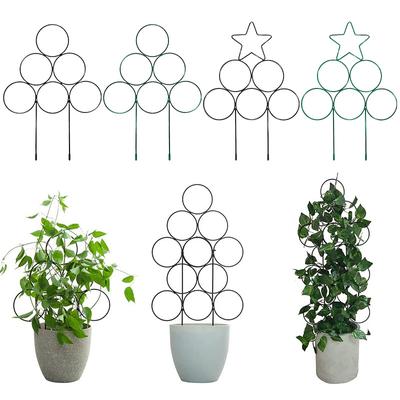 Green Plant Support Frame Iron Plant Support Bracket Flower Potted Climbing Fixing Rods Flower Rack Garden Accessories