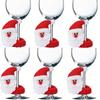 6 ks/SADA Vánoční obal na sklenici na víno Santa Claus Los Sněhulák Obal na pohár na víno Štítky Dekorace Vánoce Nový rok Stolní dekorace