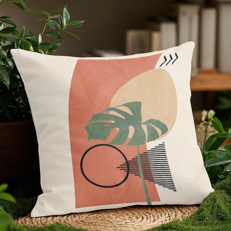 Customizable Printed Pillow Cushion Square Pillow for Home Decoration Featuring Plant Pattern Pillow