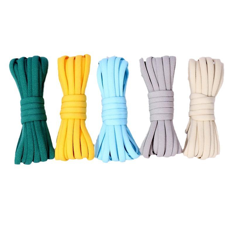 Elastic No-Tie Half-Round Shoelaces for Kids & Adults - Black & White