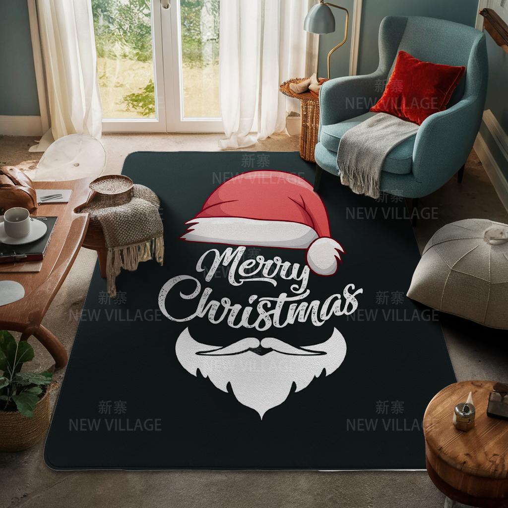 House Entrance Carpet Home Door Mat Living Room Bath Foot Bathroom Non-slip Water Absorption Rugs Bath Merry Christmas Winter