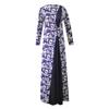 Women Dubai Arabian Floral Print Long Dress Muslim Dress Islamic Long Dress