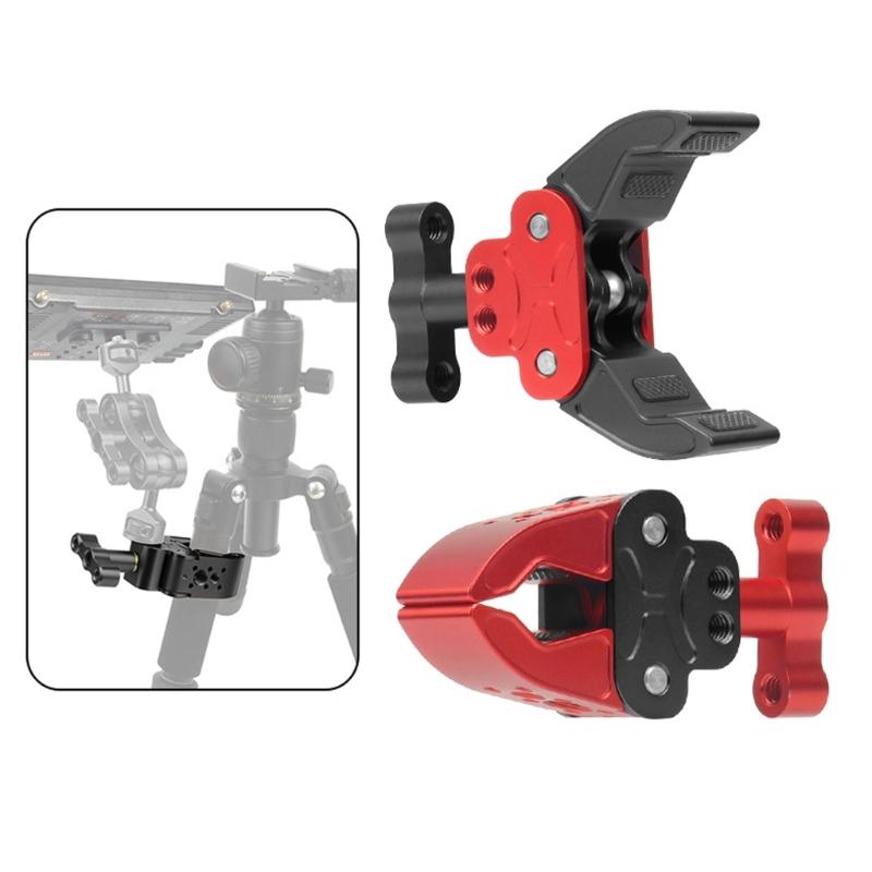 Aluminum Super Crabbing Clamp with 1/4inch 3/8inch Screw Threaded for Photography Accessories Equipment Mounting