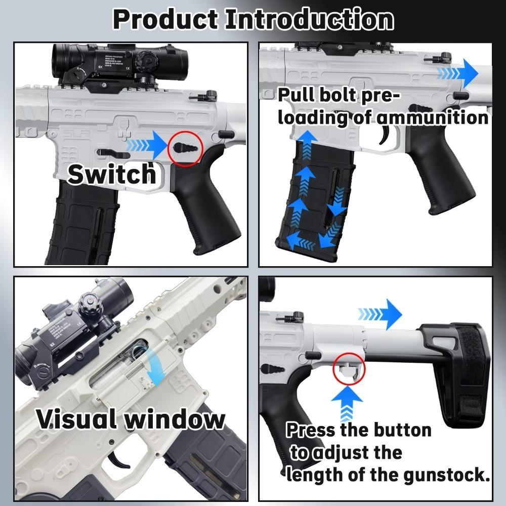 SLR Electric Gun Toy Rechargeable Automatic Outdoor Backyard Shooting Water Ball Game Team Battle Game Toy for Teens