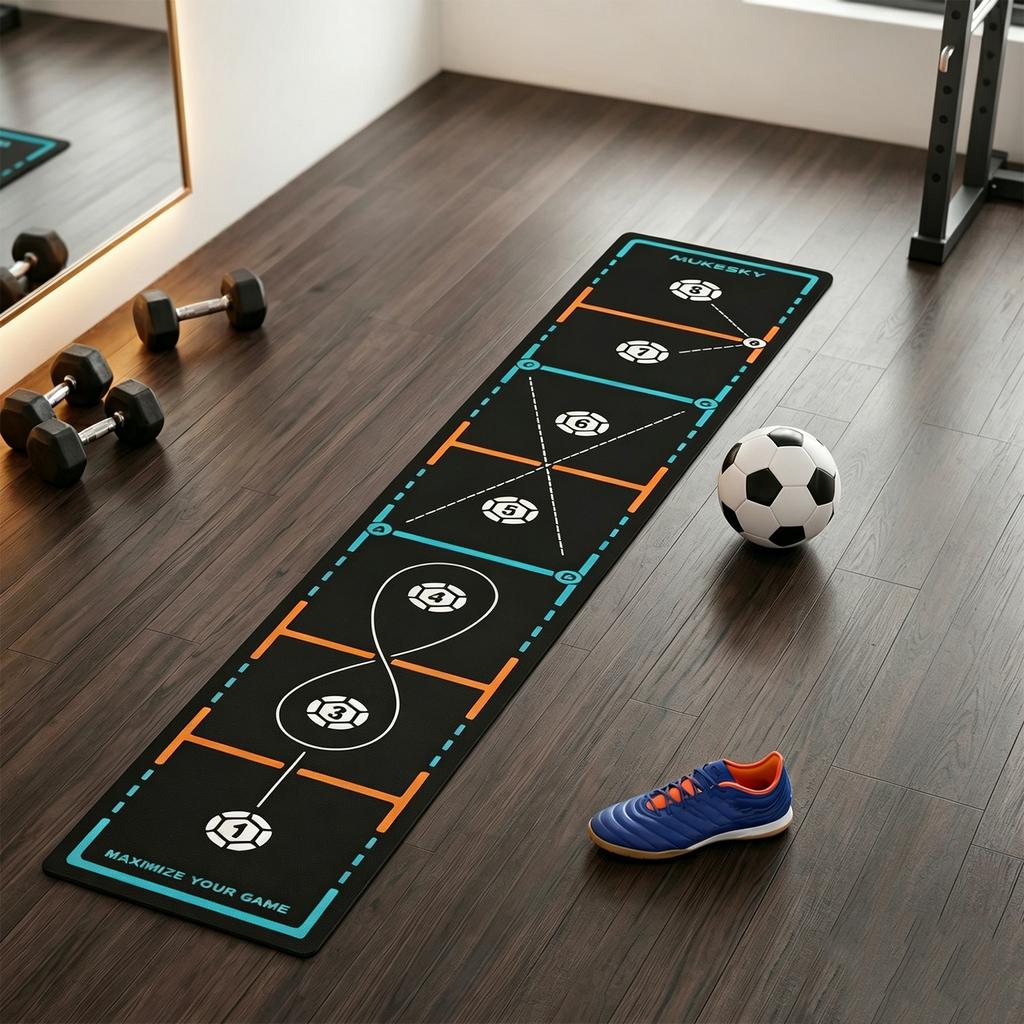Football Training Agility Step Mat 4 In 1 Footwork Assistance Mats Silent Rubber Base Football Pad for Indoor Outdoor Home Gym