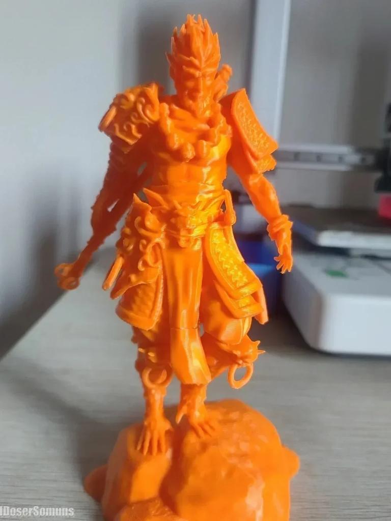 3D Printed Fire Monkey Wang Statue Sun Wukong Chinese Mythology Character Gift Doll Carving Statuette DIY Home Decoration