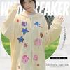 Lightweight Long Open Sagara Long Solid Plus Sizes Everyday Autumn [Ishihara Liacceai] Women's Zip-Up Hoodie, Coat, Length, Front, Embroidery,