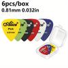 6pcs Boxed Alice Guitar Picks Plastic Colorful Guitar Paddles Thickness 0.58-1.50mm 6 Size for Bass Ukulele Music Equipment JXB
