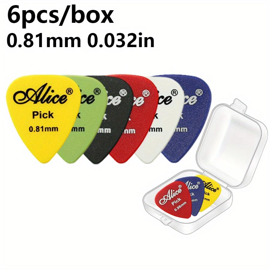 6pcs Boxed Alice Guitar Picks Plastic Colorful Guitar Paddles Thickness 0.58-1.50mm 6 Size for Bass Ukulele Music Equipment JXB