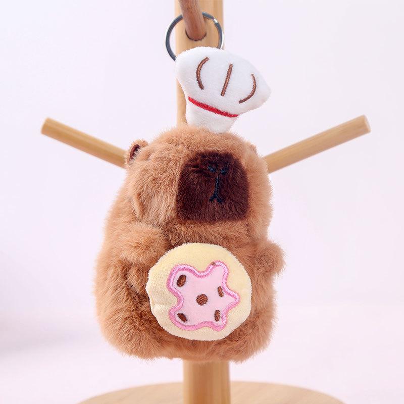 Kapibara plush toy afternoon tea capybara doll pendant pink keychain doll gift girl doll