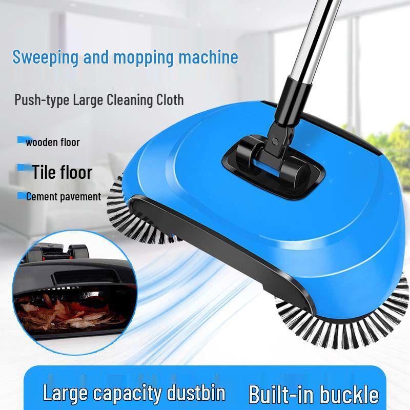 Push Sweeper: Lazy Mop & Vacuum Broom in Red, Blue, Purple
