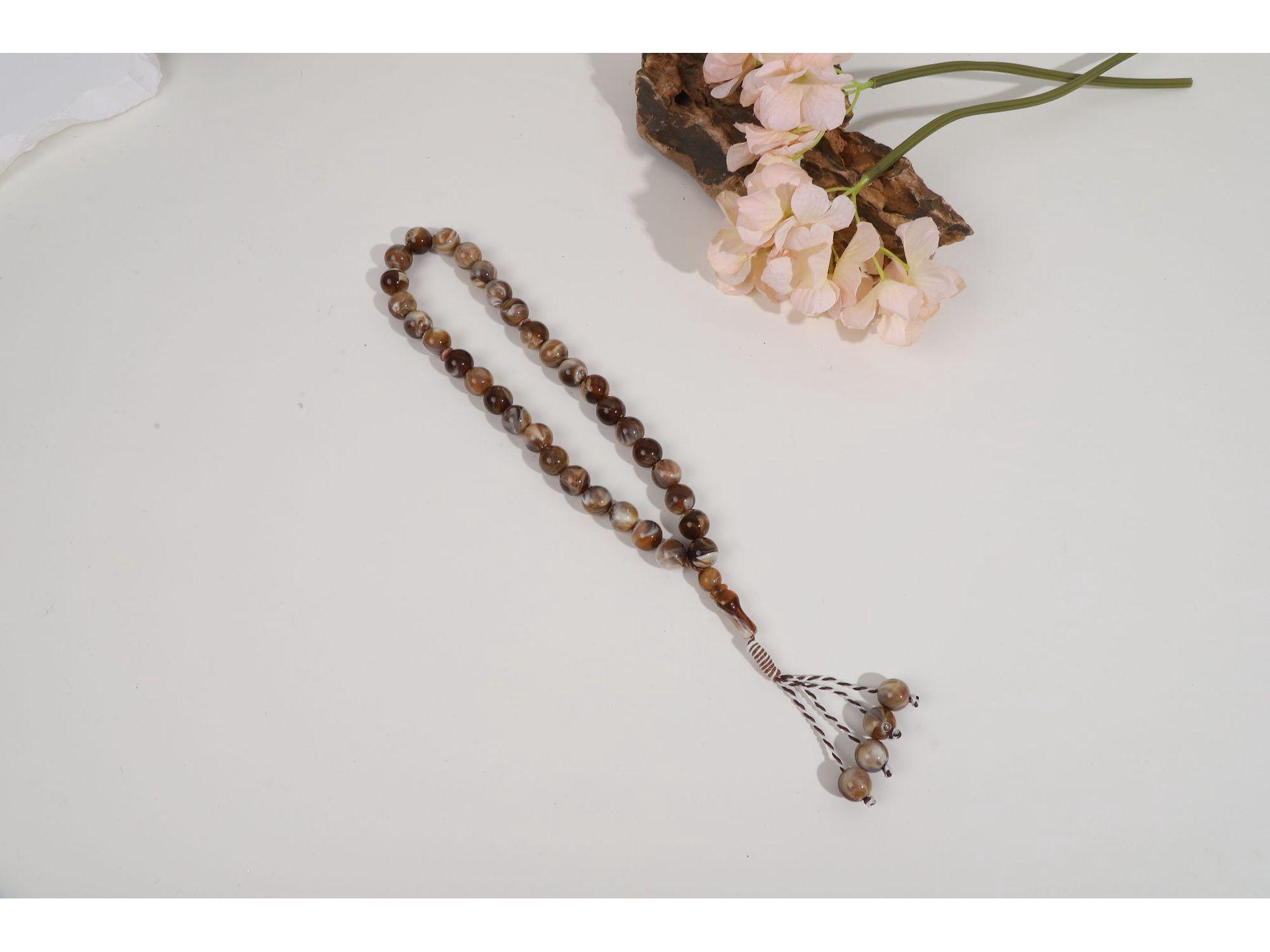 

Hui Muslim 33-Bead Crystal Tasbih: Handmade Imitation Amber Rosary Bracelet