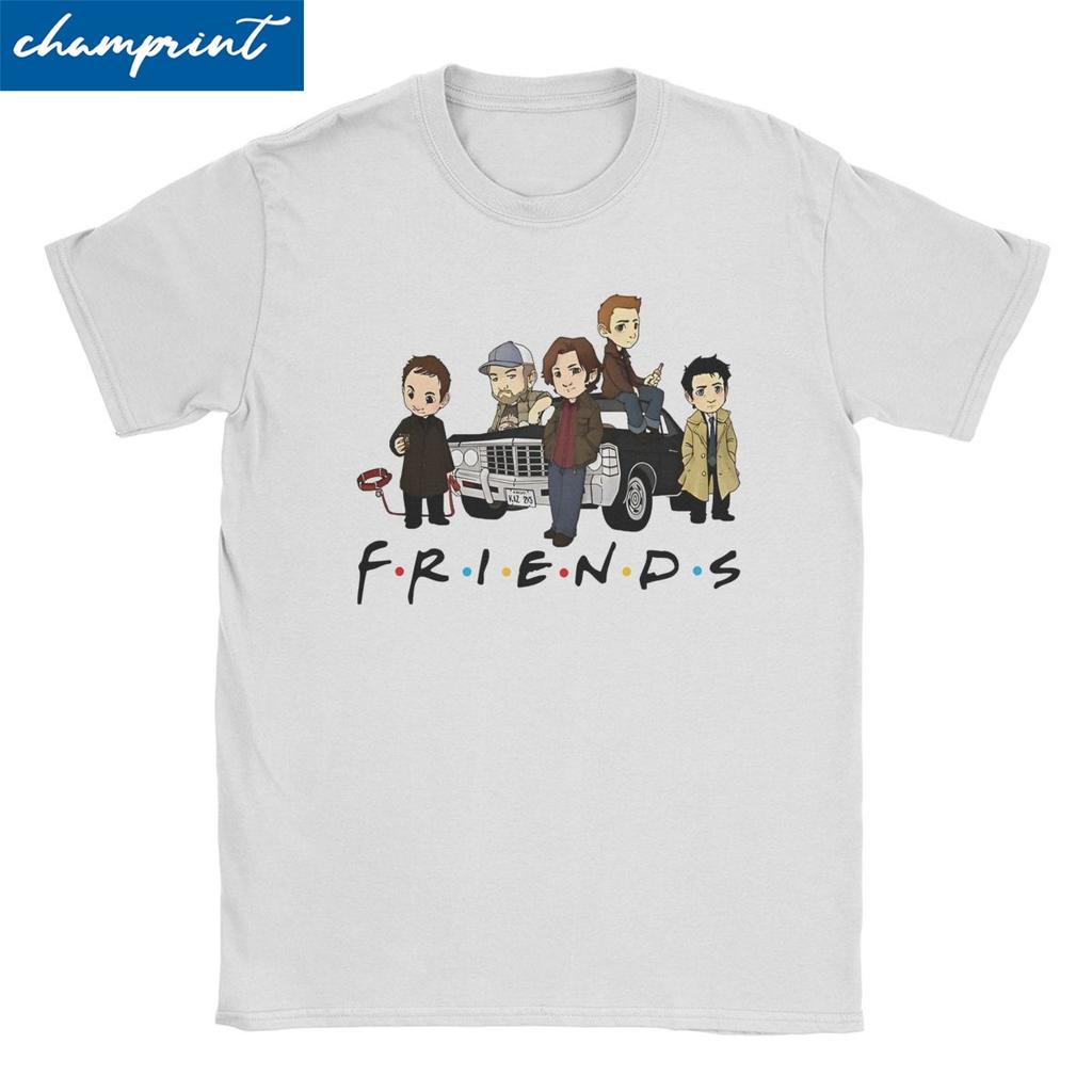 Dean Winchester Friends T Shirts Men Women's Cotton Leisure T-Shirts Round Neck Supernatural TV Series Tee Shirt Clothing Summer