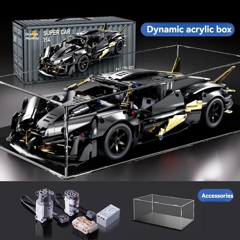 1000 pezzi Nero Tecnico Apollo Auto da Corsa Hypercar Modello Blocchi da Costruzione Fai da Te Auto Sportiva Veicolo Mattoncini Giocattoli Adulti Bambini Regali