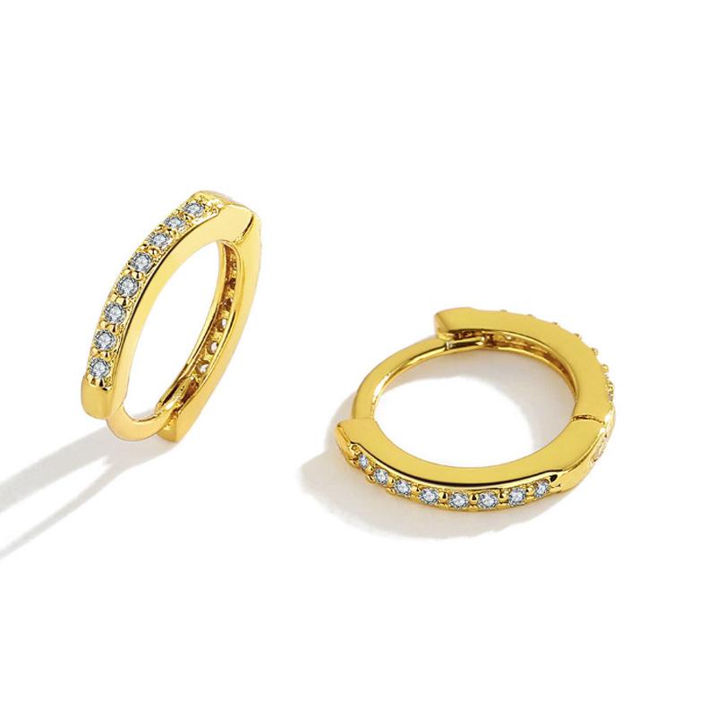 1 pár nerezové oceli minimalistické kruhové náušnice s krystalem zirkonem malé tenké náušnice s náušnicemi z helixu do tragusu