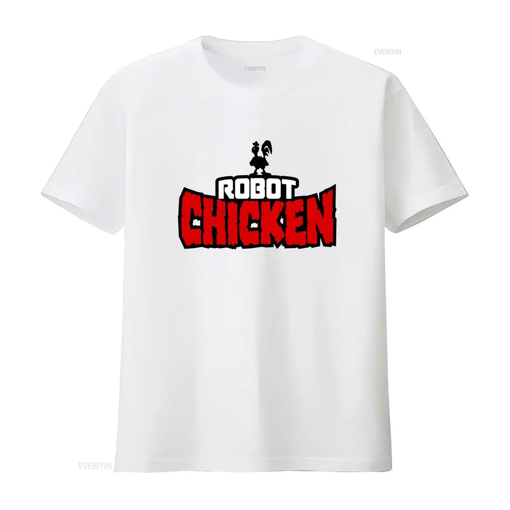 ROBOT CHICKEN Koszulka z serialu TV Unikalny i Stylowy Design dla Fanów vintage Sprana męska Wygodna Lekko Rozciągliwa moda