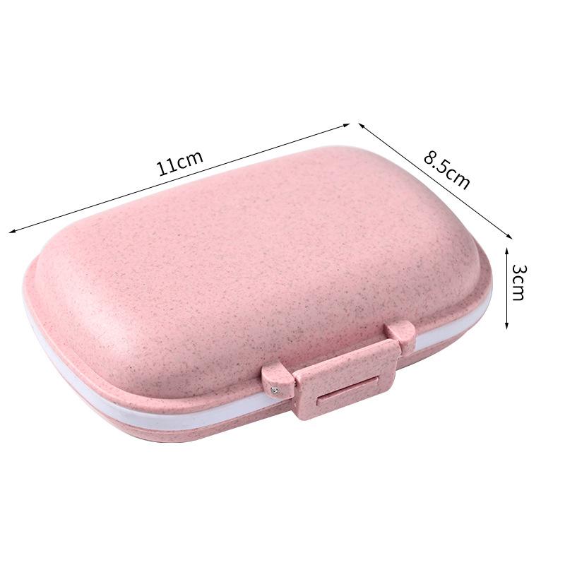 8 Siatki Organizer Pojemnik Na Tabletki Podróżne Pudełko Na Tabletki Z Pierścieniem Uszczelniającym Małe Pudełko Na Tabletki Pojemnik Ze Słomy Pszenicznej Na Leki