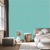 Geometric Diamonds Wallpaper Turquoise and White for Living Room and Bedroom 50x1000